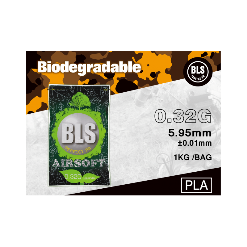 BLS - Billes BIO 6mm 0.32g - 1KG / 3125 billes