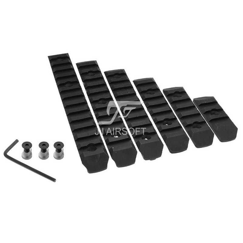 JJ AIRSOFT - M-LOK 6 pieces rail set (Black)