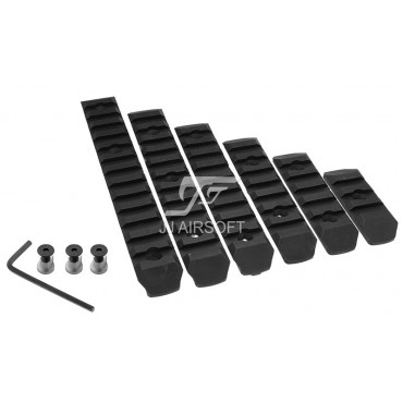 JJ AIRSOFT - KeyMod 6 pieces rail set (Black)