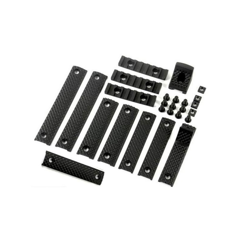 Set of 12 pieces URX 3 rail covers (Black)