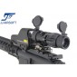 JJ Airsoft - Magnifier FXD x4 avec montage QD et killflash (noir)