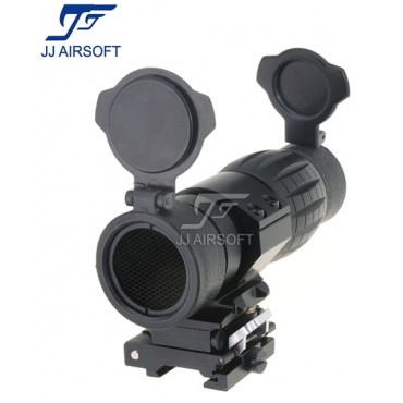 JJ Airsoft - Magnifier FXD x4 avec montage QD et killflash (noir)